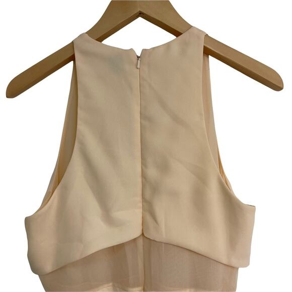 ASOS Sheer & Solid Skater Dress Bridal Wedding Cocktail Cream Feminine Mesh SZ 8 - Picture 8 of 13